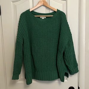 Oversized chenille green sweater